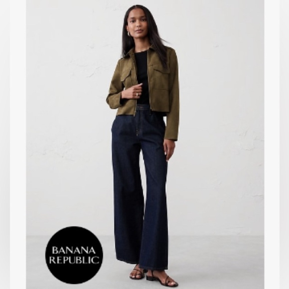 Banana Republic Vegan Suede Olive Jacket